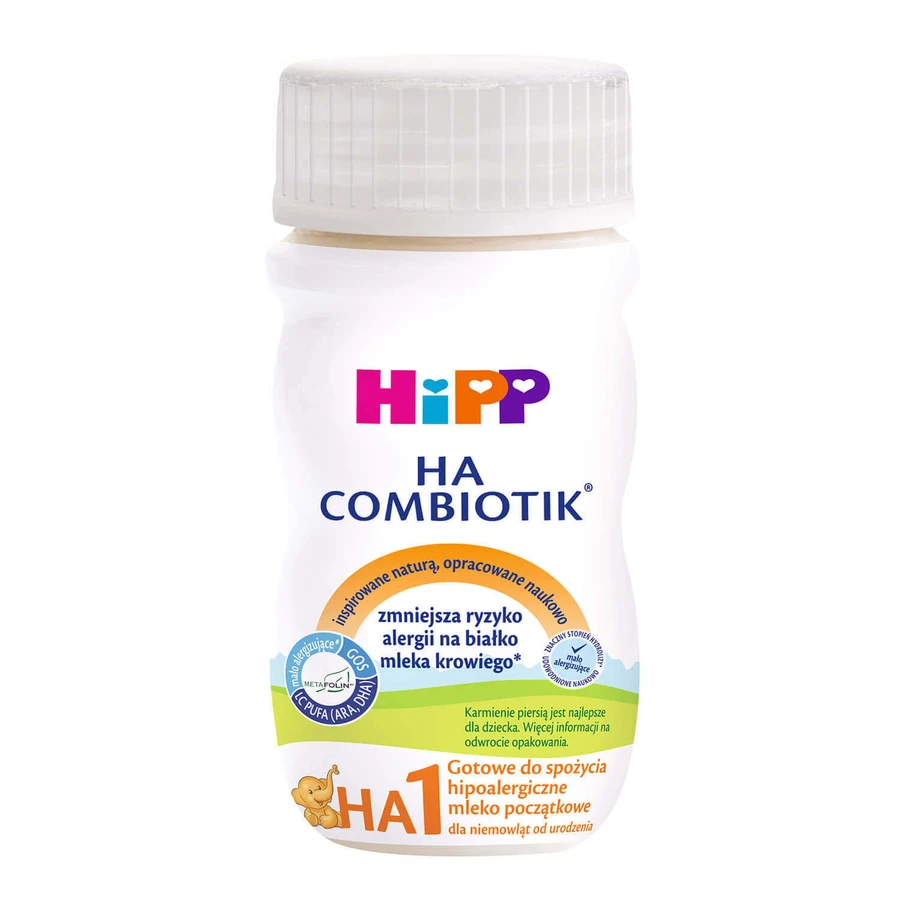 HiPP HA 1 Combiotik, гипоаллергенное готовое к кормлению детское молоко, с рождения, 90 мл: цены и характеристики