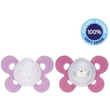 Chicco Physio Comfort силиконовая ночная пустышка для девочки - Звезды/Мако, 16-36м+