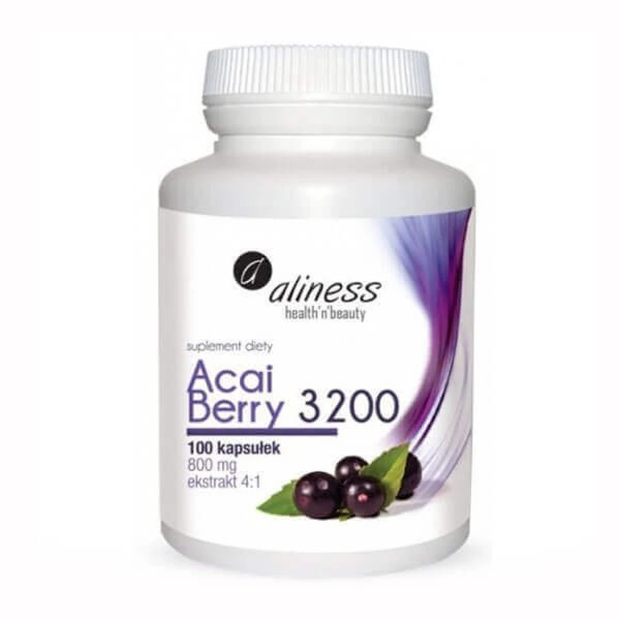 Aliness Acai Berry 3200, 100 вегетарианских капсул: цены и характеристики