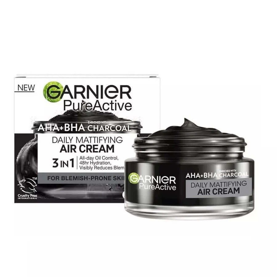 Garnier Pure Active легкий матуючий крем AHA + BHA + Деревне вугілля, 50 мл: ціни та характеристики