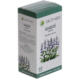 Шавлії листя листя 60 г пачка, з внутр. пакетом