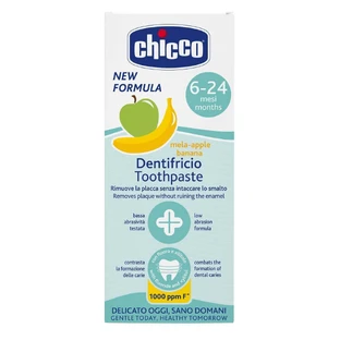 Chicco, дитяча зубна паста, після 6 місяців, зі смаком яблука та банана, з фтором, 50 мл
