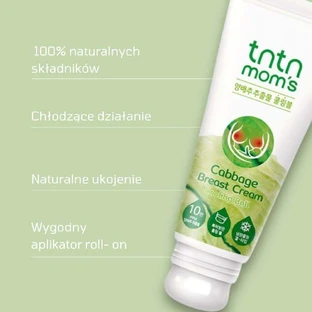 Tntn mom's, охлаждающий крем для груди с экстрактом капусты, ролл-он, 100 мл