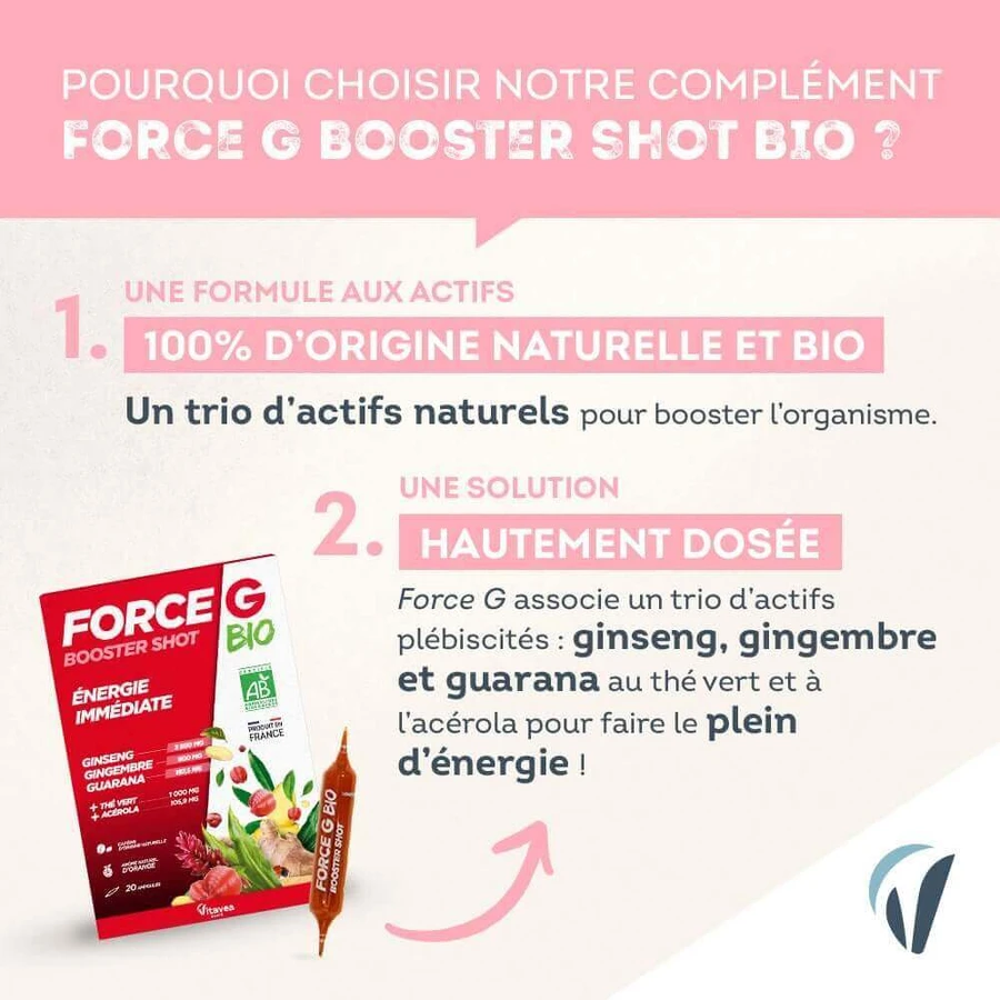 Vitavea Santé Force G Organic Boost Instant Energy 20 цибулин: ціни та характеристики