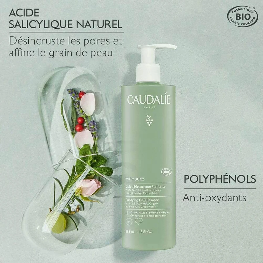 Caudalie Vinopure Очищуючий гель для вмивання біо 385 мл: ціни та характеристики