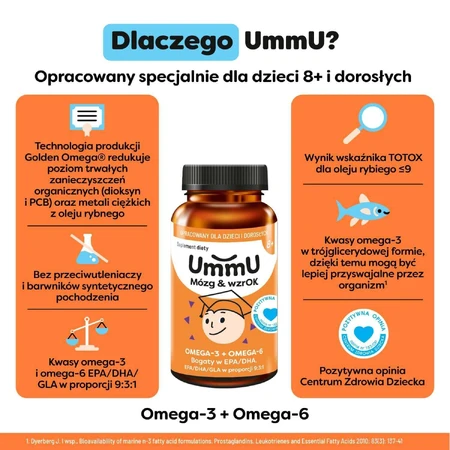 UmmU Brain & Vision, для детей от 8 лет, 120 капсул: цены и характеристики