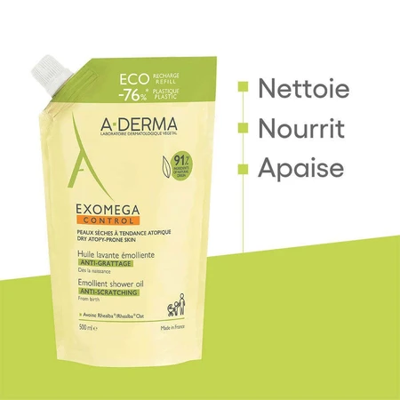 A-Derma Exomega Control Пом'якшувальна очищувальна олія Eco Refill 500 мл: ціни та характеристики