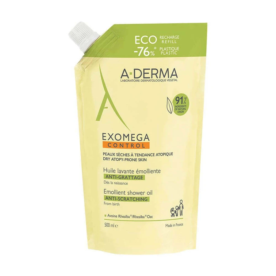 A-Derma Exomega Control Пом'якшувальна очищувальна олія Eco Refill 500 мл: ціни та характеристики