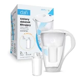Dafi Crystal Led, скляний глечик з фільтром, білий, 2 л + фільтр Classic, 1 шт.