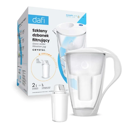 Dafi Crystal Led, стеклянный кувшин с фильтром, белый, 2 л + классический фильтр, 1 шт.: цены и характеристики