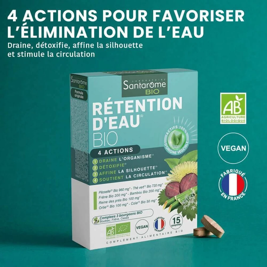 Santarome Organic water retention Complément minceur 15 таблеток: цены и характеристики