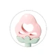 BabyOno, развивающий прорезыватель с погремушкой, клубника, от 3 месяцев, 1 штука