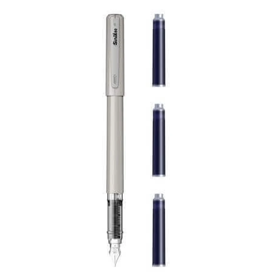 Ручка шкільна + 3 заправки Primeo, Grey, Scrikss: ціни та характеристики