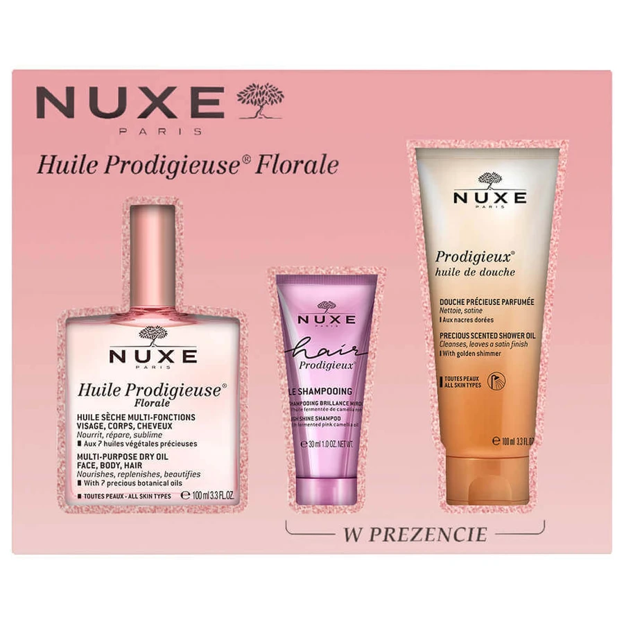Набор Nuxe Huile Prodigieuse Florale, сухое масло, 100 мл + шампунь, 30 мл + масло для душа, 100 мл: цены и характеристики