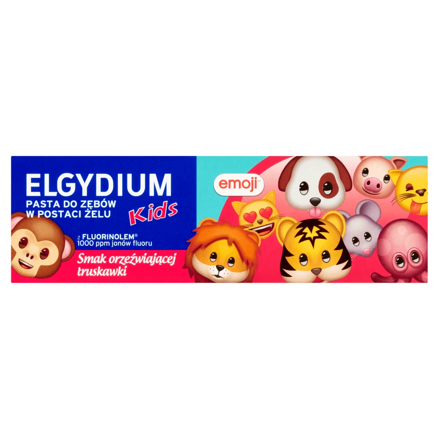 Набор Elgydium Kids Emoji, pastă de dinți gel pentru copii, Căpșuni răcoritoare, 3-6 ani, 2 x 50 ml: цены и характеристики
