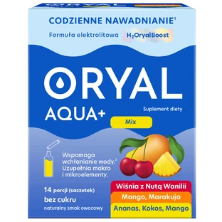 Oryal Aqua+ Смешанные вкусы, без сахара, 14 пакетиков