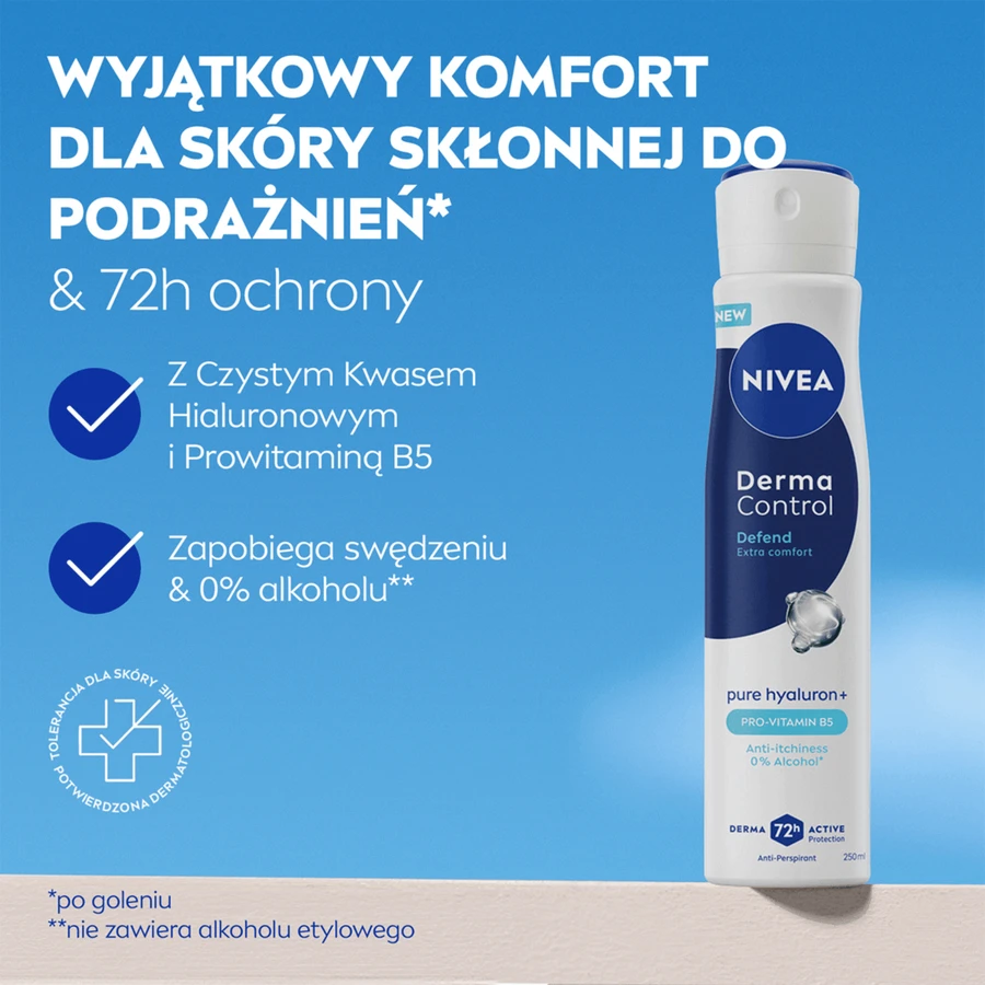 Nivea Derma Control Defend, антиперспирант, спрей, 250 мл: цены и характеристики