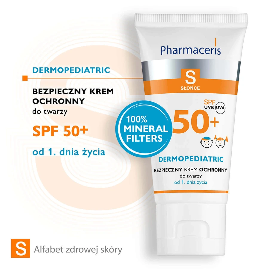 Pharmaceris S, безпечний крем для обличчя для дітей від народження, SPF 50+, 50 мл + сімейна гра Доббл безкоштовно: ціни та характеристики