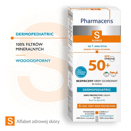 Pharmaceris S, безпечний крем для обличчя для дітей від народження, SPF 50+, 50 мл + сімейна гра Доббл безкоштовно: ціни та характеристики