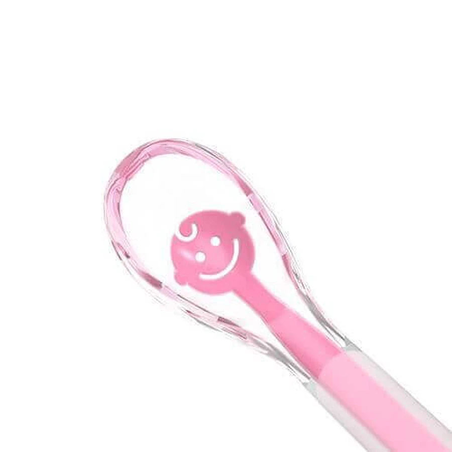 BabyOno Baby's Smile, мягкая силиконовая детская ложка, розовая, от 6 месяцев, 1 шт.: цены и характеристики