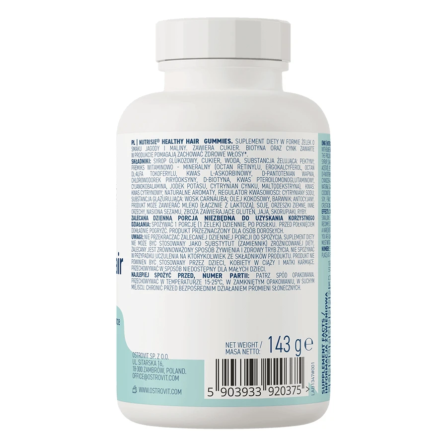 OstroVit Healthy Hair Koala Gummies, aromă de fruite de pădure și zmeură, 60 bucăți: ціни та характеристики