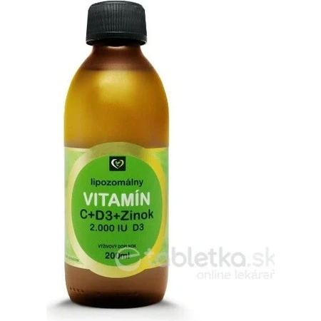 Healthy World Ліпосомальний вітамін С + цинк + D3 1×200 мл, вітамінна добавка: ціни та характеристики