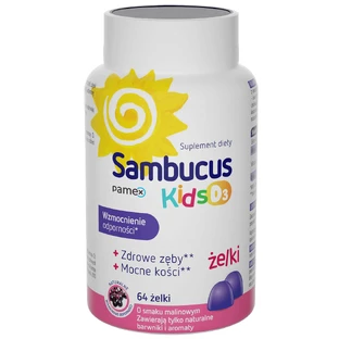 Sambucus Kids D3 желейные конфеты со вкусом бузины, 64 шт