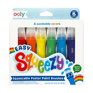 Набір пензлів для акварелі з попереднім наповненням Easy Squeezy, 3 роки+, 6 штук, Ooly