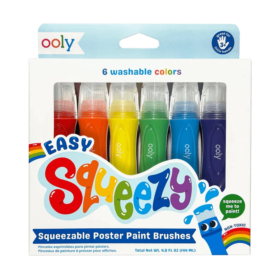 Набір пензлів для акварелі з попереднім наповненням Easy Squeezy, 3 роки+, 6 штук, Ooly: ціни та характеристики