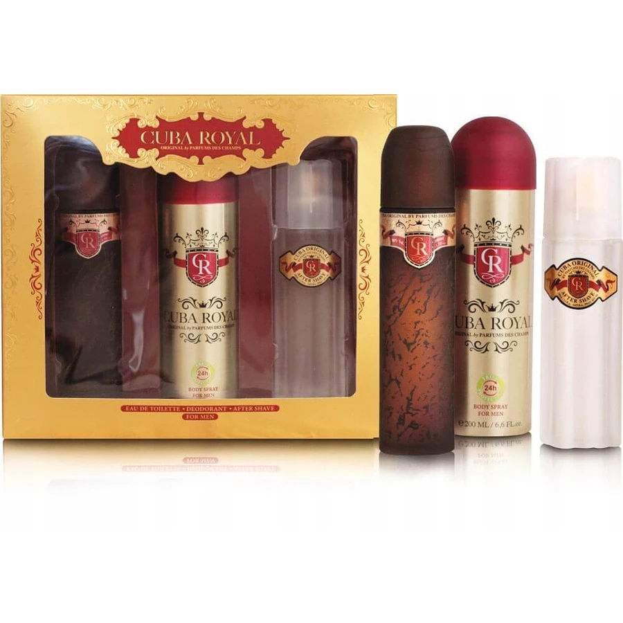 Cuba Original Cuba Royal Набор туалетная вода 100 мл + дезодорант 200 мл + лосьон после бритья 100 мл: цены и характеристики
