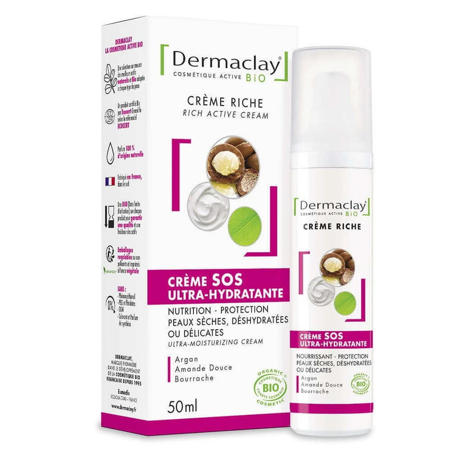 Dermaclay Organic Ультразволожуючий денний крем 50мл: ціни та характеристики