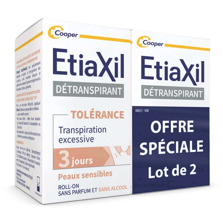 Etiaxil Detraspirant Дезодорант роликовый против чрезмерного потоотделения Чувствительная кожа 2х15 мл: цены и характеристики