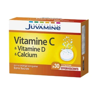 Juvamine Шипучі вітаміни C+D та кальцій 30 шипучих таблеток