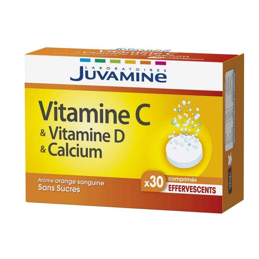 Juvamine Fizz Витамины C + D и кальций 30 шипучих таблеток: цены и характеристики