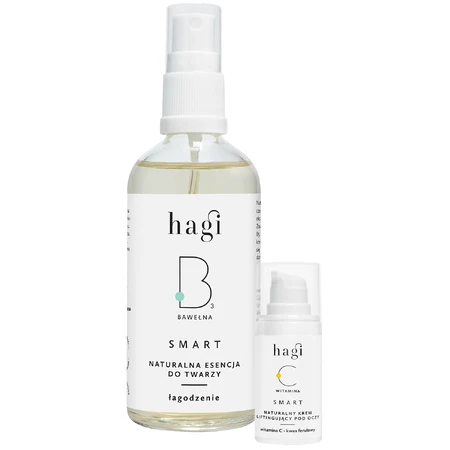 Набір Hagi Smart C, крем для підтяжки шкіри навколо очей з вітаміном С, 15 мл + Smart B, крем для обличчя з натуральним бумбаком, заспокійливий, 100 мл за 1 пенні: ціни та характеристики