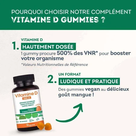 Vitavea Santé Vitamine D 1000 IU Défenses naturelles et capital osseux 30 gommine: цены и характеристики