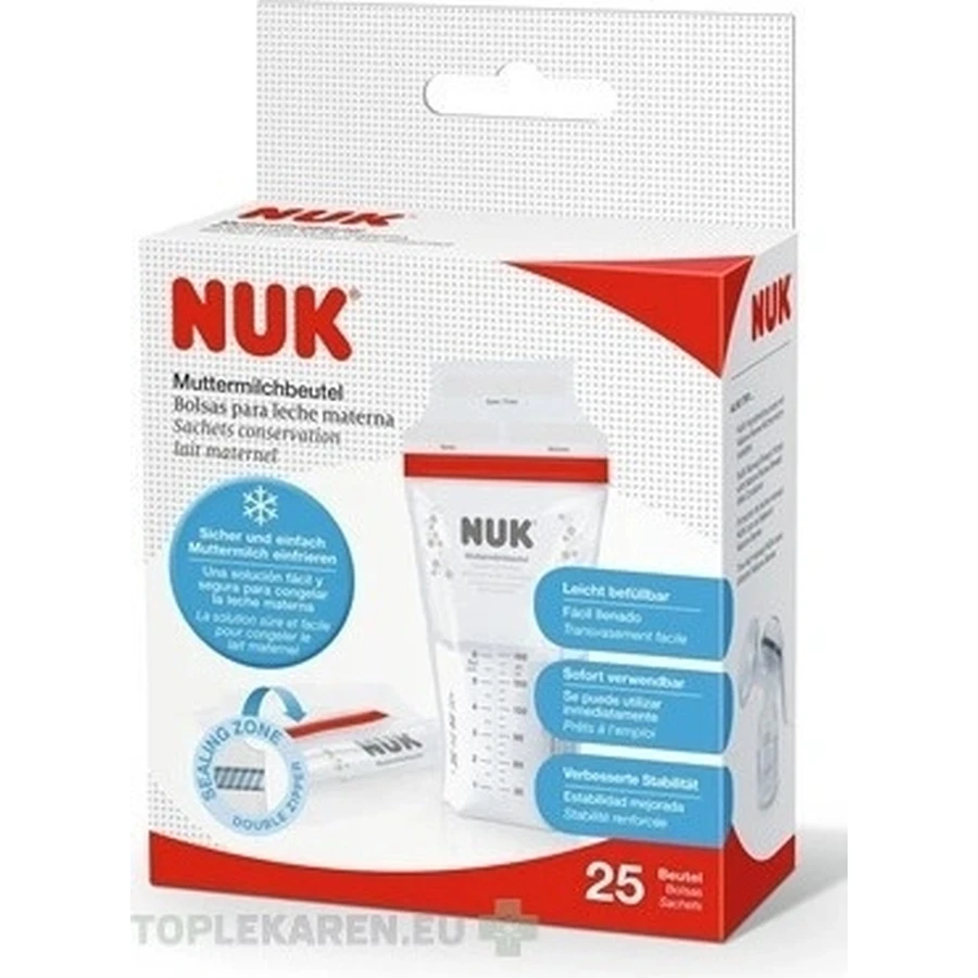 NUK Пакетики для грудного молока 1×25 шт, пакетики для молока: ціни та характеристики
