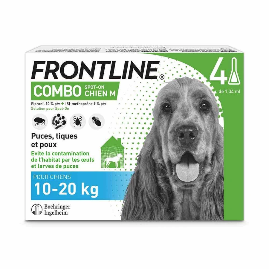 Frontline Combo Spot-on для собак M 10-20 кг 4 пипетки 1,34 мл: цены и характеристики