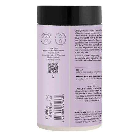 Hagi White Bouquet, натуральна сіль для ванн, 480 г: ціни та характеристики