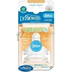 Dr.BROWN'S OPTIONS+ РІВЕНЬ 2 1×2, широка горловина, силікон, 3M+: ціни та характеристики