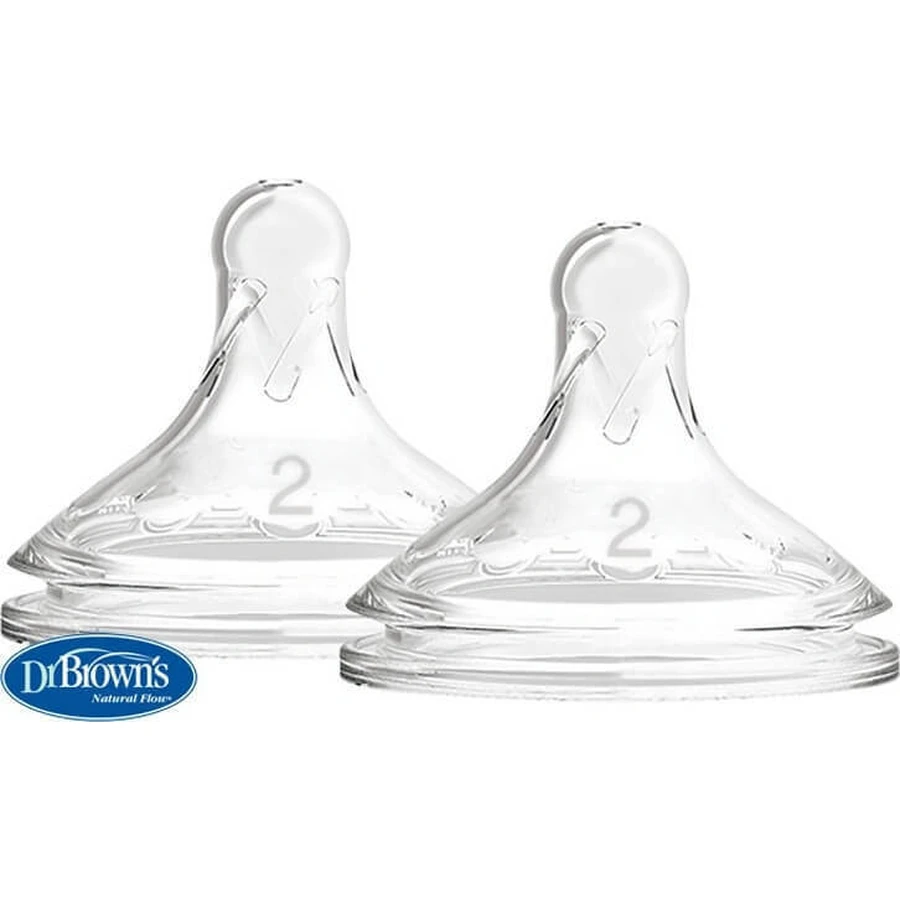 Dr.BROWN'S OPTIONS+ РІВЕНЬ 2 1×2, широка горловина, силікон, 3M+: ціни та характеристики