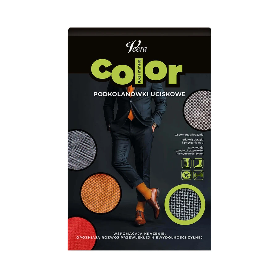 Veera Color, чоловічі компресійні гольфи, 18-21 мм рт.ст., індиго, розмір L: ціни та характеристики