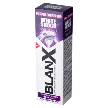 BLANX White Shock Purple Corrector, відбілююча зубна паста, 75 мл: ціни та характеристики