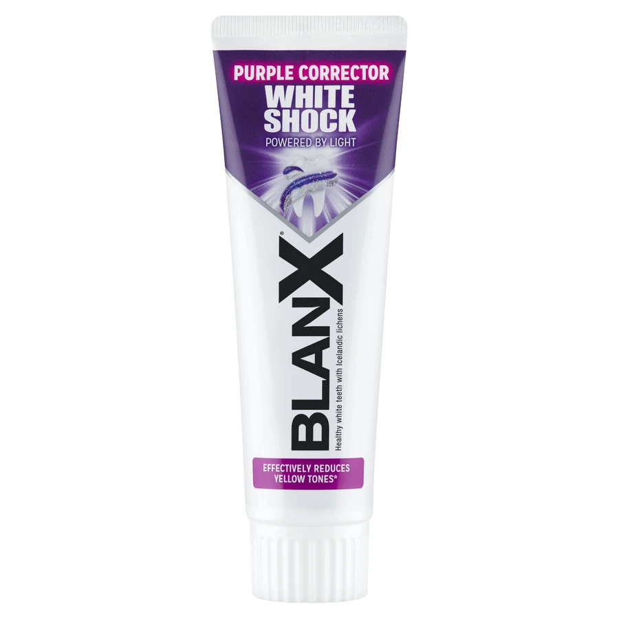 BLANX White Shock Purple Corrector, відбілююча зубна паста, 75 мл: ціни та характеристики