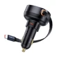 Автомобільний зарядний пристрій Baseus Enjoyment Pro USB-C (жіночий) / USB-C (чоловічий) 60 Вт - чорний