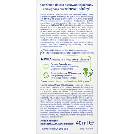 Nivea Sun UV Face Ultra Light Invisible Daily Fluid, легкий, невидимый флюид для лица, SPF 50+, 40 мл: цены и характеристики