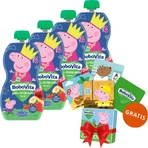 Набор BoboVita Peppa Pig Mousse într-un tub, măr și căpșuni cu banane, după 6 luni, 4 x 100 g + cărți de joc de memorie, 24 gratuite: цены и характеристики
