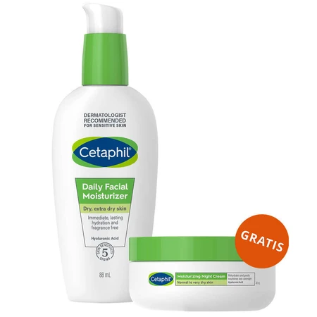Cetaphil, Crema hidratantă pentru față cu acid hyaluronic, zi, 88 ml + Crema hidratantă pentru față cu acid hyaluronic, noapte, 48 ml gratuit: ціни та характеристики