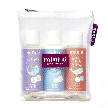 Mini U Travel Set, набір дитячої косметики для подорожей, з косметичкою, 3 x 100 мл: ціни та характеристики