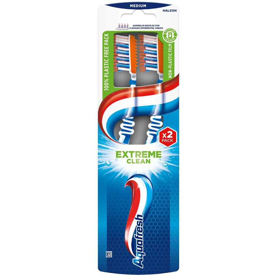Набір зубних щіток Aquafresh Extreme Clean, середня, 2 шт.: ціни та характеристики
